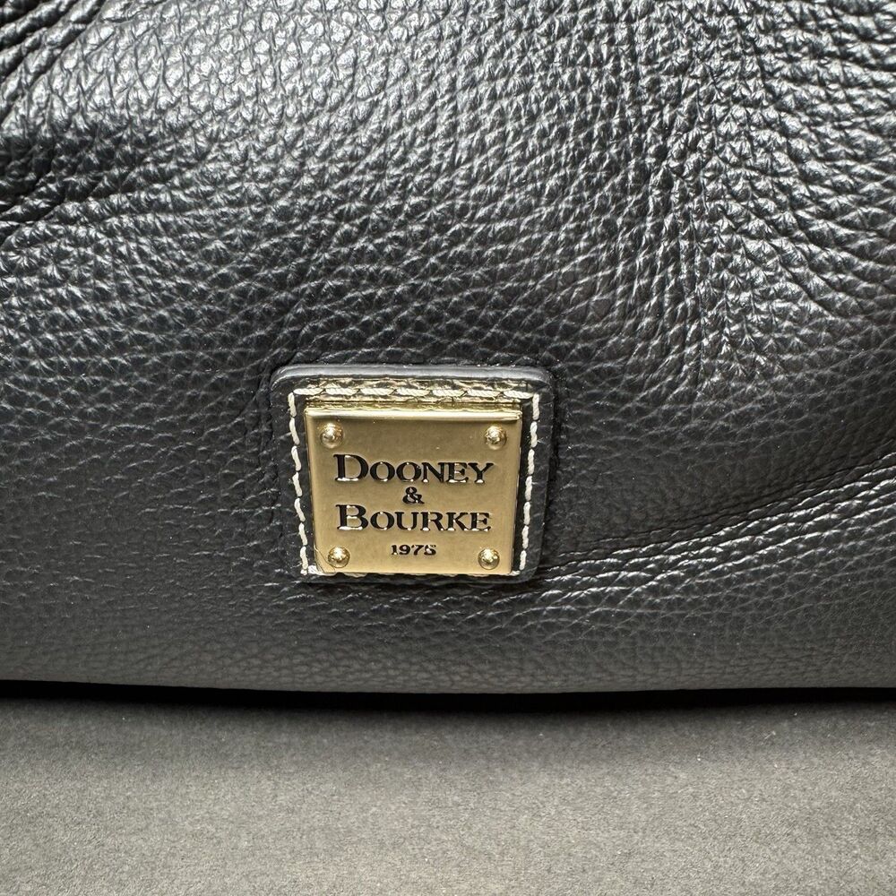 Dooney & Bourke Lucca Leather Barlow Black Pebble Satchel NWT Strap Bag - Picture 2 of 10